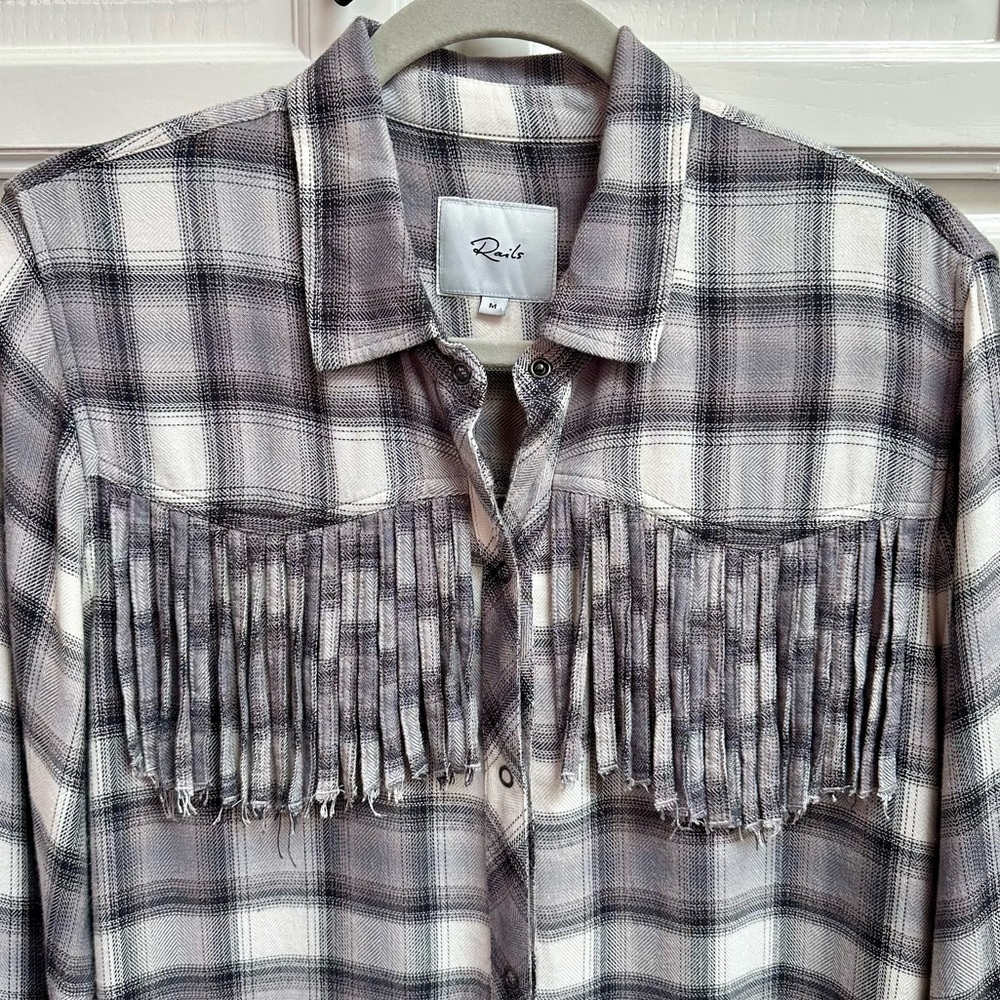 Rails Dolly Shirt In Olive Black Mini Check Plaid… - image 6